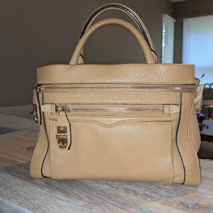 Rebecca Minkoff camel pebble leather tote purse